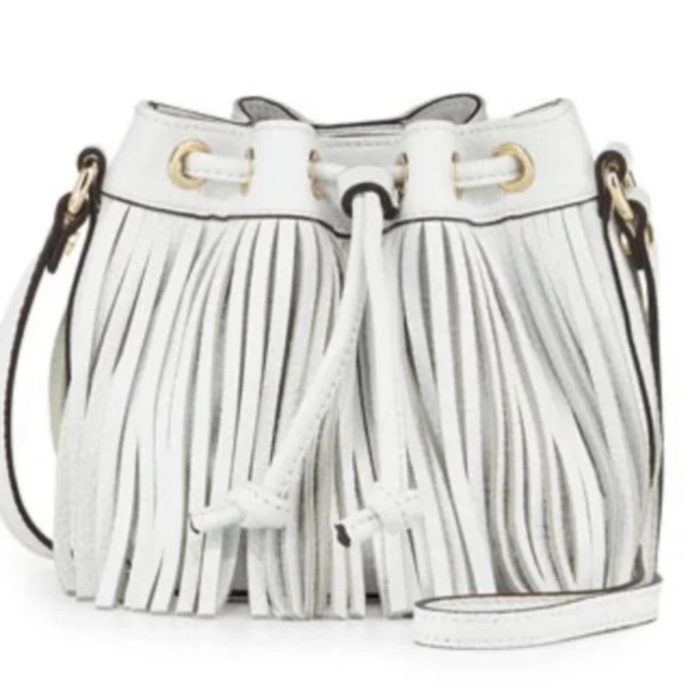 Rebecca Minkoff White Fringe Bucket Bag